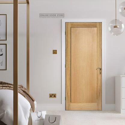 LPD Oak Pattern 10 One Panel FD30 Fire Door