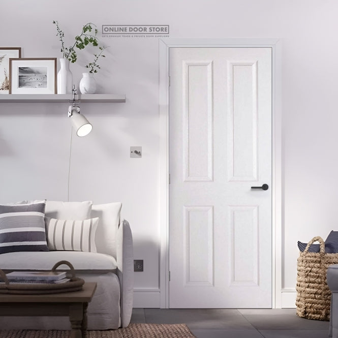 LPD White Moulded Textured 4-Panel Internal Door