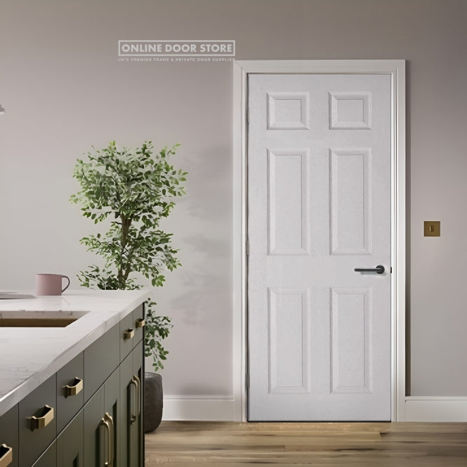 LPD White Moulded Textured 6-Panel Internal Door