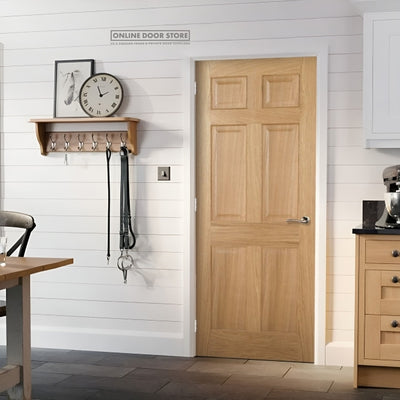 LPD Regency Pre-Finished Oak 6 panel FD30 Fire Door