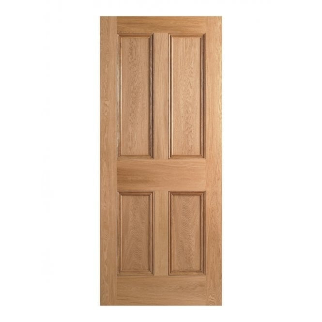 LPD Victorian Oak Four Panel FD30 Fire Door