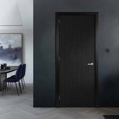 LPD Laminate Black Montreal Solid Internal Door