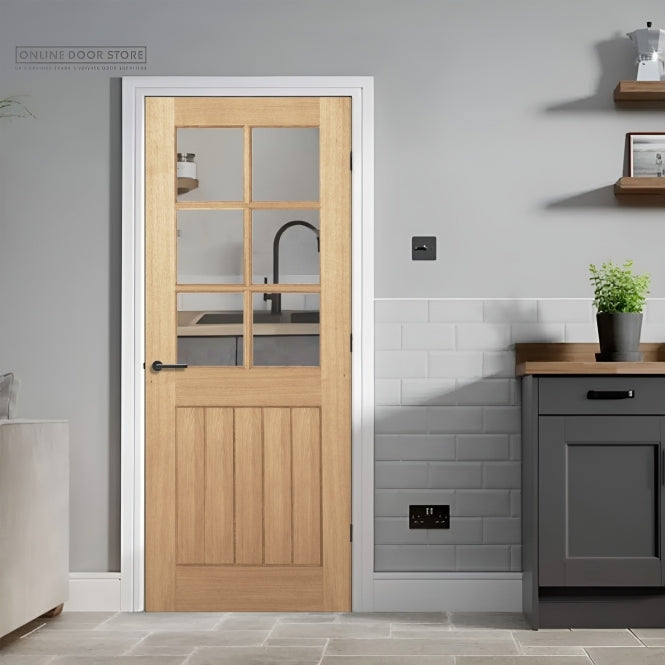 LPD Oak Mexicano Unfinished 6 Light Glazed Door