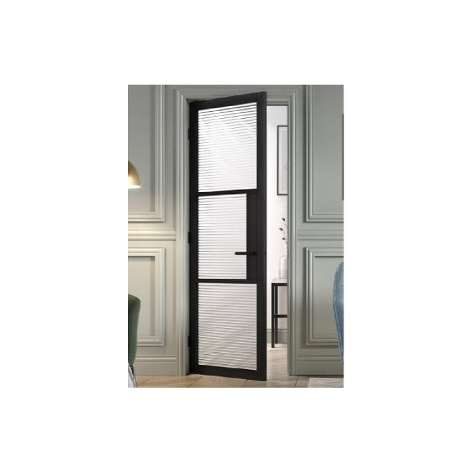 LPD Black Tribeca 3L Reeded Glass Internal Glazed Door