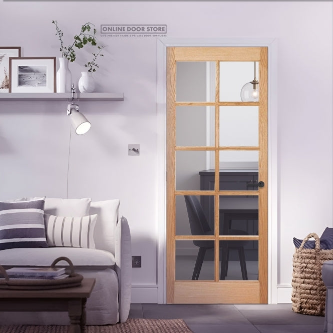 LPD Oak SA Internal Glazed Door 10L