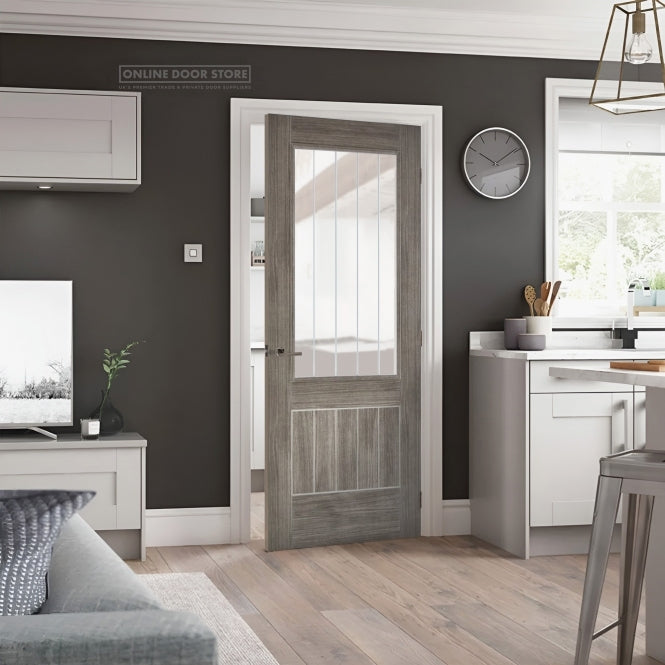 LPD Laminate Light Grey Mexicano Internal Glazed Door