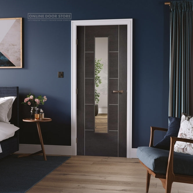 LPD Dark Grey Laminated Vancouver Internal Glazed Door