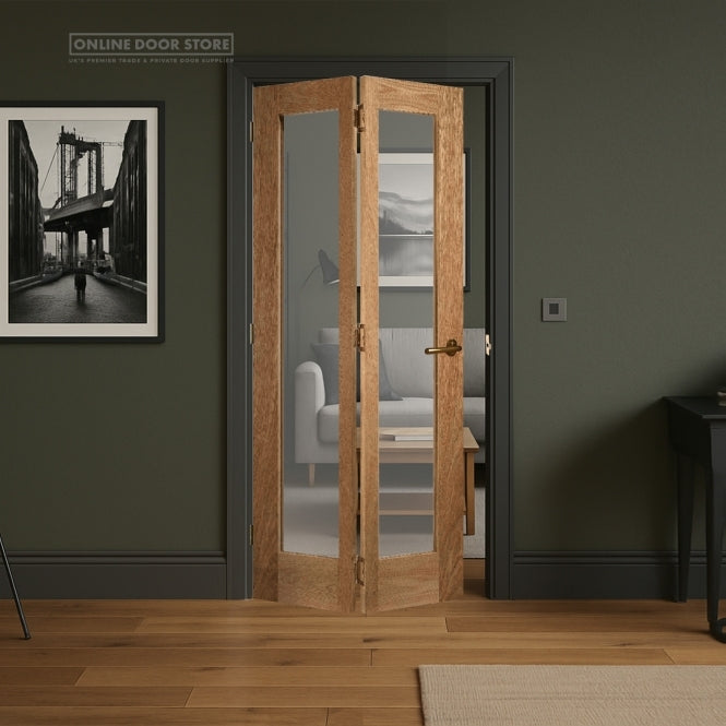 LPD Oak Contemporary Pattern 10 Bi-Fold Internal Glazed Door