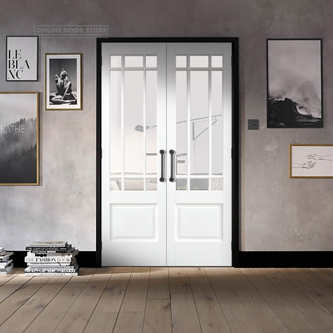 LPD White Downham Internal Glazed Door 9L Pair