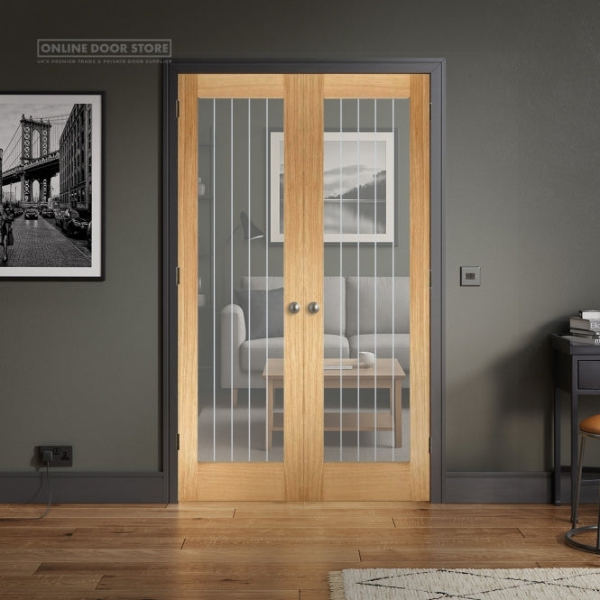LPD Oak Mexicano Internal Glazed Door Pair