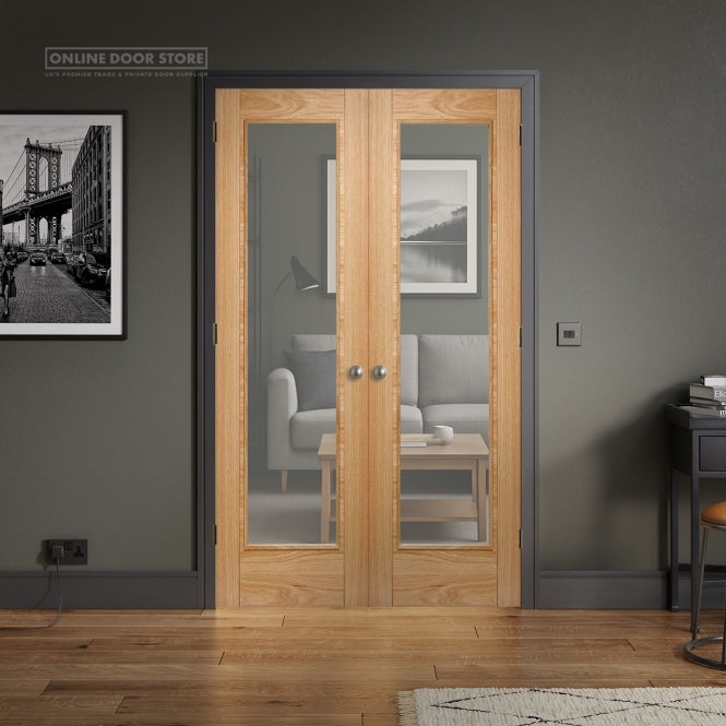 LPD Oak Vancouver Internal Glazed Door Pair
