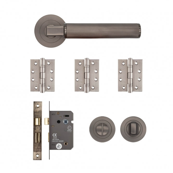 Deanta Delphi Bathroom Kit Matt Satin Black Nickel - FD30