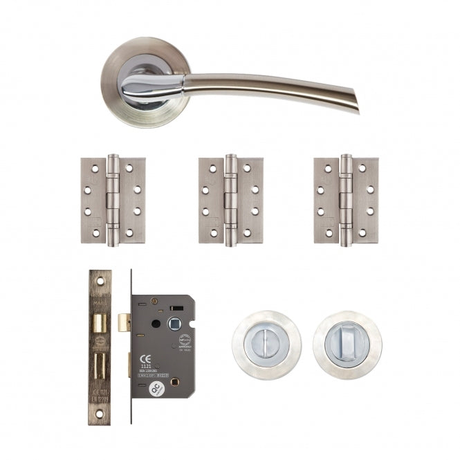 Deanta Hera Bathroom Kit Satin Nickel Chrome Finish