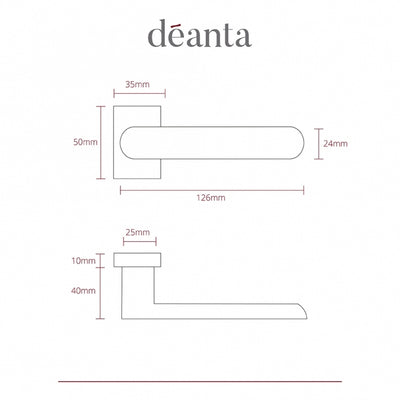 Deanta Juno Urban Latch Kit | 76x50x2mm Hinges