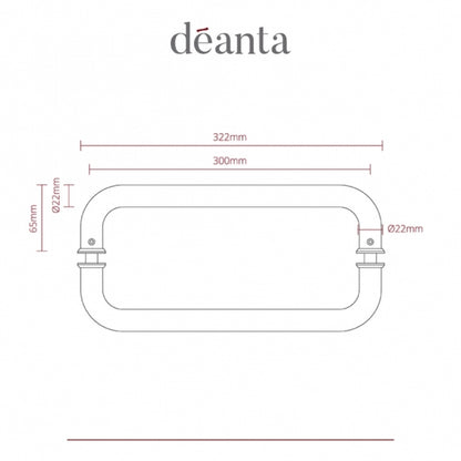 Deanta D-Pull Handle Satin Steel 22mm  - Pair