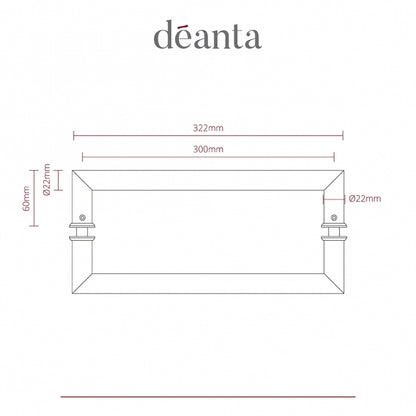 Deanta Mitred Pull Handle Polished Steel 22mm  - Pair