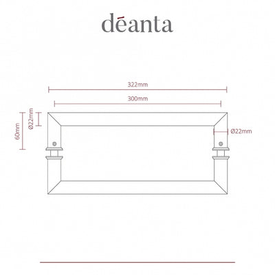 Deanta Mitred Pull Handle Polished Steel 22mm  - Pair