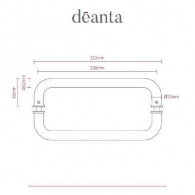 Deanta D-Pull Handle Satin Steel 22mm  - Single