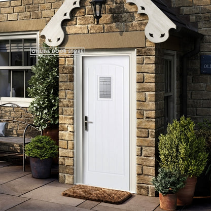 LPD GRP Cottage White External Glazed Door 1L