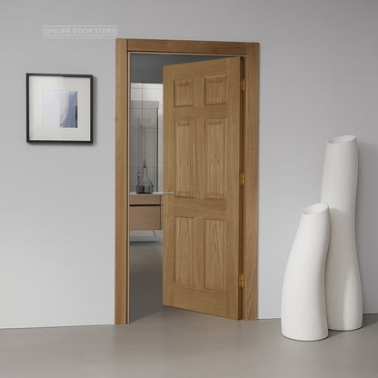 Mendes Recessed Un-Finished Oak 6 Panel Internal Door