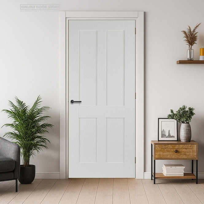 Mendes Shaker White Primed 4 Panel Internal Door