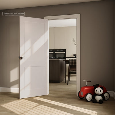 Mendes Deluxe White Primed 2 Panel Shaker FD30 Fire Door