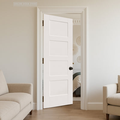Mendes Contemporary Deluxe White Primed 4 Panel FD30 Fire Door