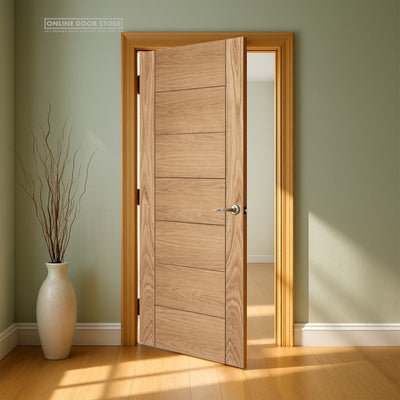 Mendes Corsica Pre-Finished Oak Panelled FD30 Fire Door