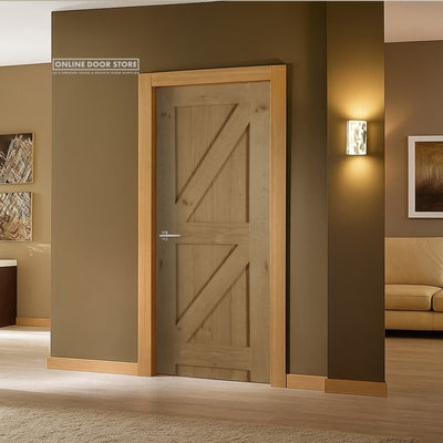 Mendes Framed Ledged and Braced Un-Finished Oak Flush Internal Door