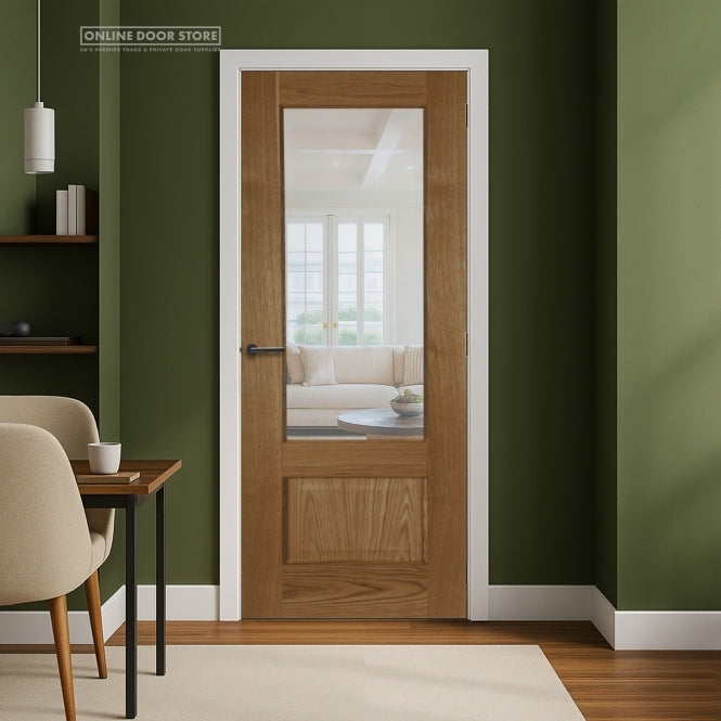 Mendes Chiswick Pre-Finished Oak 1 Light Clear Internal Glazed Door