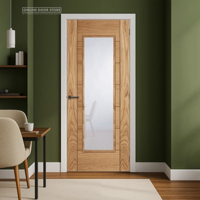 Mendes Corsica Pre-Finished Oak Glazed FD30 Fire Door