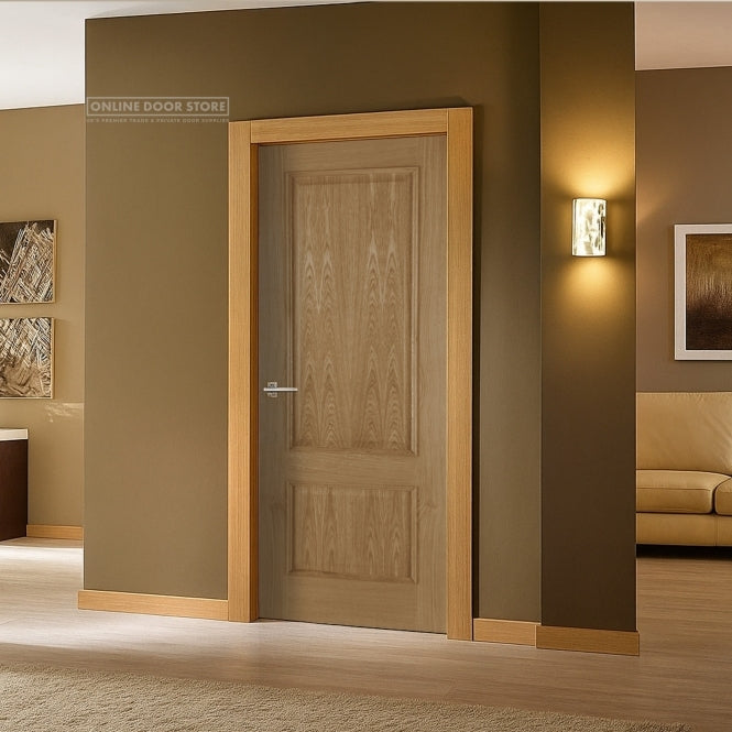 Mendes Iris Raised Moulding Un-Finished Oak 2 Panel Internal Door