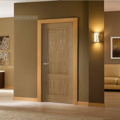 Mendes Iris Raised Moulding Un-Finished Oak 2 Panel Internal Door