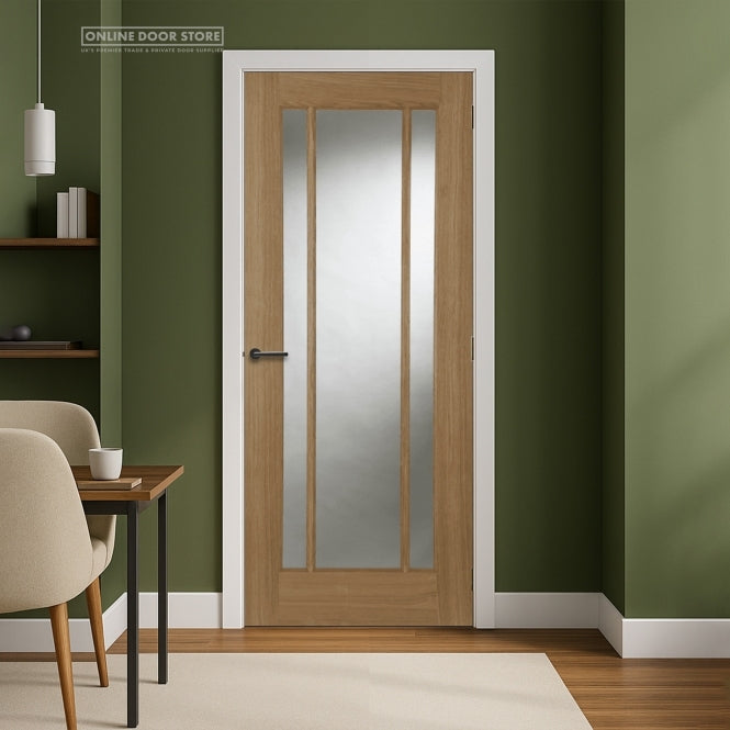 Mendes Salisbury Un-Finished Oak 3 Light Clear Glazed Internal Door