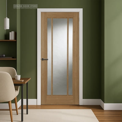 Mendes Salisbury Un-Finished Oak 3 Light Clear Glazed Internal Door