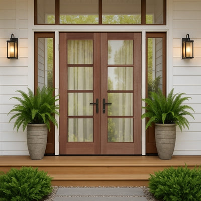 Mendes Pattern 70 Hardwood Unglazed External Door Pair