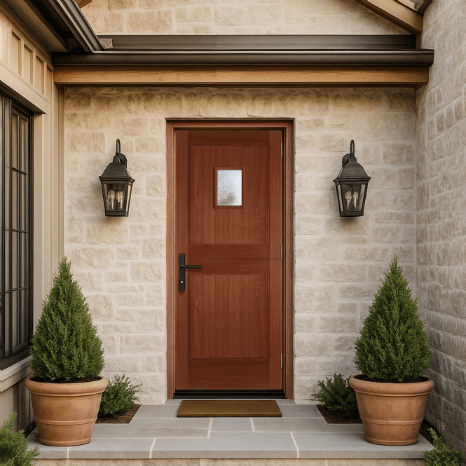 Mendes Stable 1 Light Hardwood Unglazed External  Door