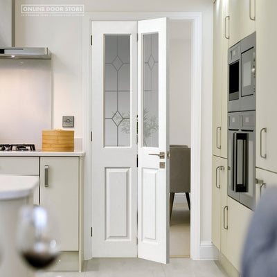 JB Kind Canterbury Grained Glazed Bi-fold Internal Door