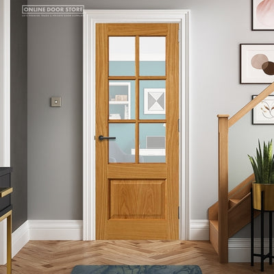 JB Kind Dove Oak Finished Internal Glazed Door