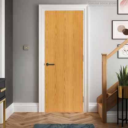 JB Kind Oak Veneered Flush FD30 Fire Door