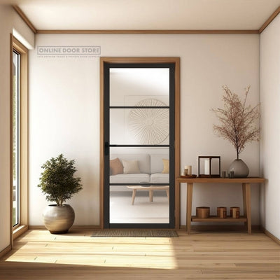 Aster Black Industrial 4-Light Internal Glazed Door