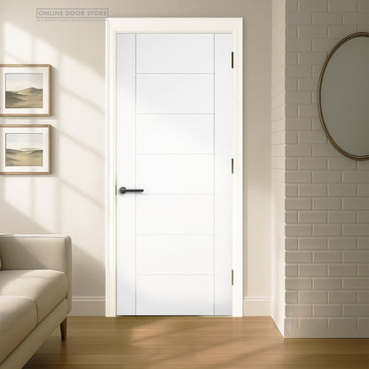 Aster Ladder 7-Panel White Primed FD30 Fire Door