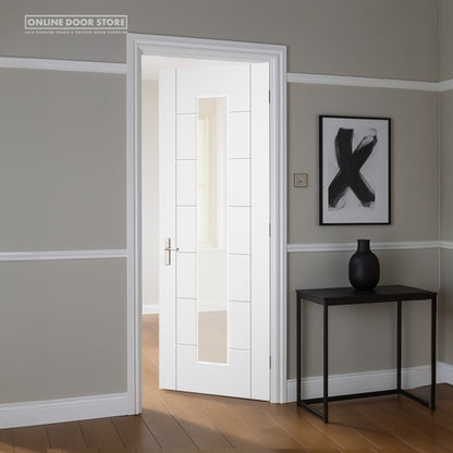 Aster Ladder 7 Panel White Long Light Internal Glazed Door