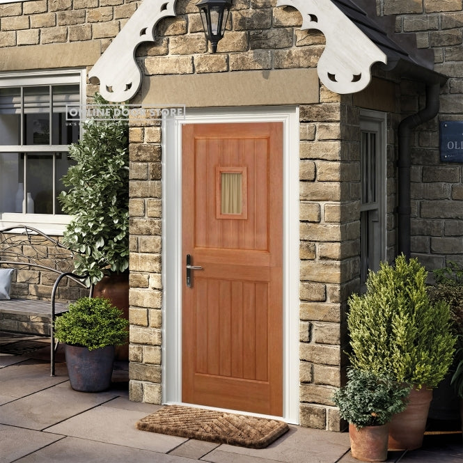 LPD Barnburgh 1LT Straight Top Hardwood Unglazed External Door