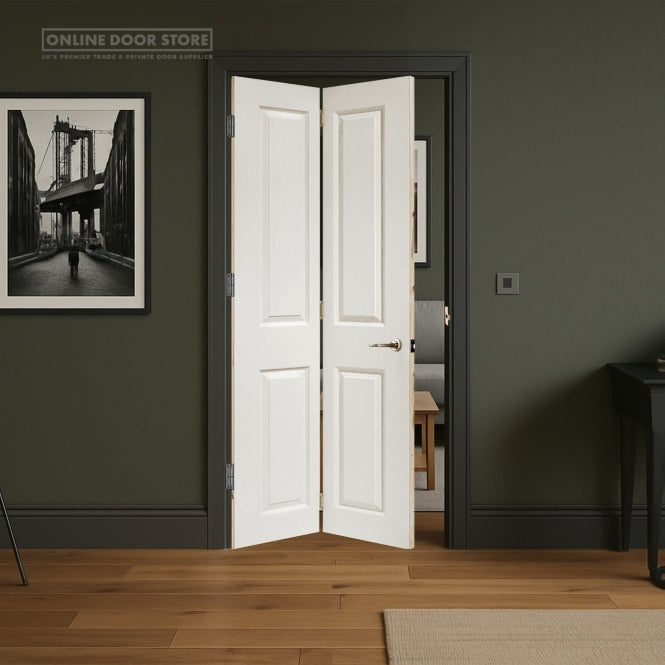 LPD White Moulded Textured 4-Panel Bi-Fold Internal Door