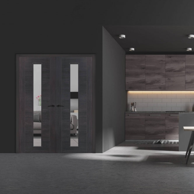 XL Joinery Umber Grey Laminate Forli Internal Glazed Door