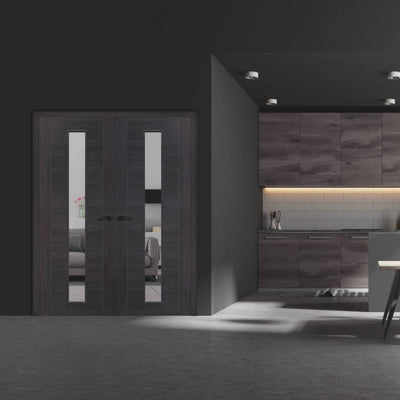 XL Joinery Umber Grey Laminate Forli Internal Glazed Door
