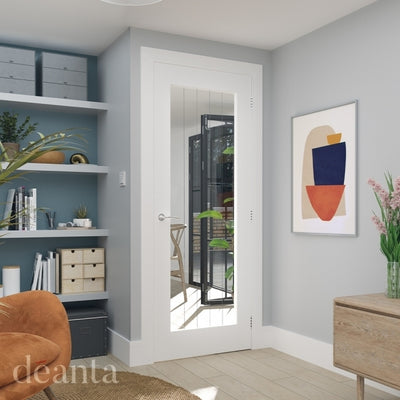 Deanta Ely White Primed Internal Glazed Door (1L Full)