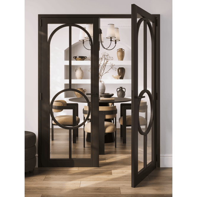 LPD Black Bowery Clear Glazed Internal Door