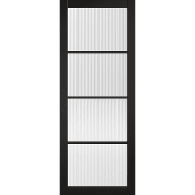 LPD Black Soho 4L Internal Reeded Glazed Door